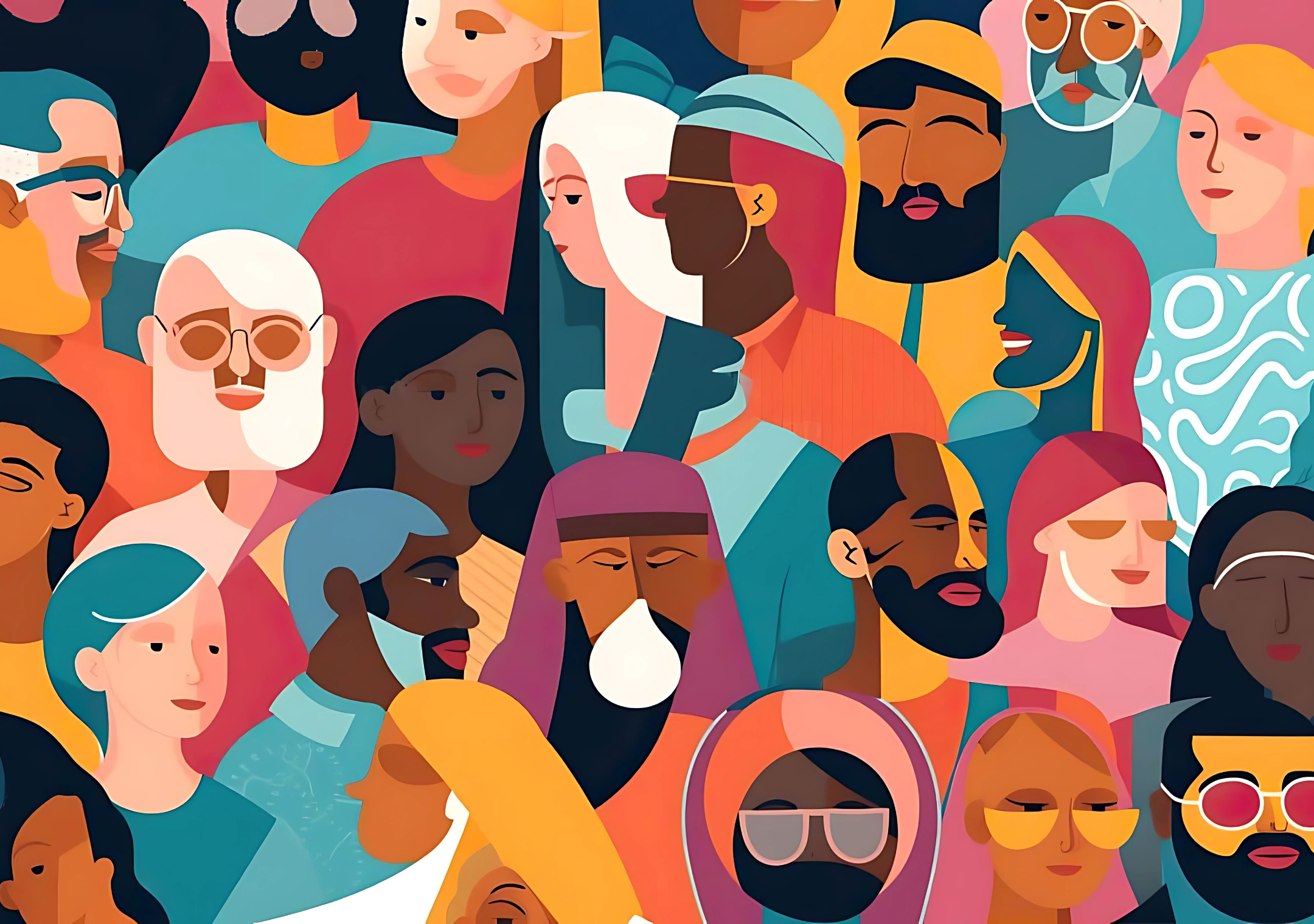 persone e colori, illustrazione a tema intersezionalità
